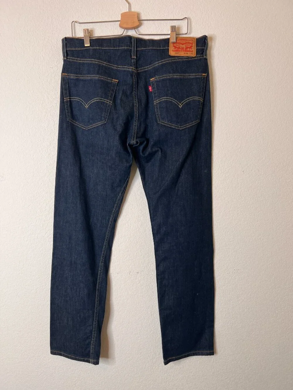 Levi's 502 Straight Blue Cotton Blend Denim Jeans 5-Pocket Dark Wash 33x32 NWOT